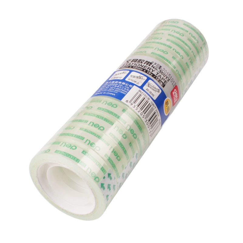 得力(deli)30013文具胶带12mm*18y*38um(12卷/筒)宁选