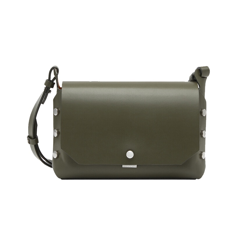 CHARLES&KEITH 小ck女包CK2-80781011金属铆钉可换翻盖单肩包女