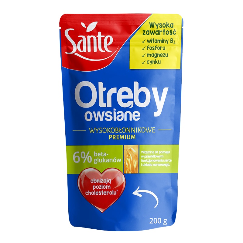 Sante/三特波兰进口无添加无糖燕麦麸皮高纤高蛋白早餐谷物代餐