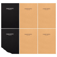 得力(deli)牛皮纸缝线软抄本 办公记事本文具笔记本子 12本A5/60张 33458