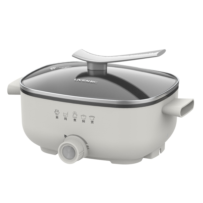 利仁(Liven)电火锅家用多功能3.5L电火锅电热锅不粘涂层涮煮炖煎烤焖1200W火力可调电煮锅电炒锅DHG-X351