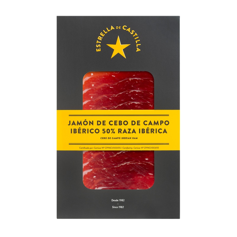 卡斯蒂利亚之星黑猪火腿切片80g/袋西班牙进口谷物散养伊比利亚黑猪火腿