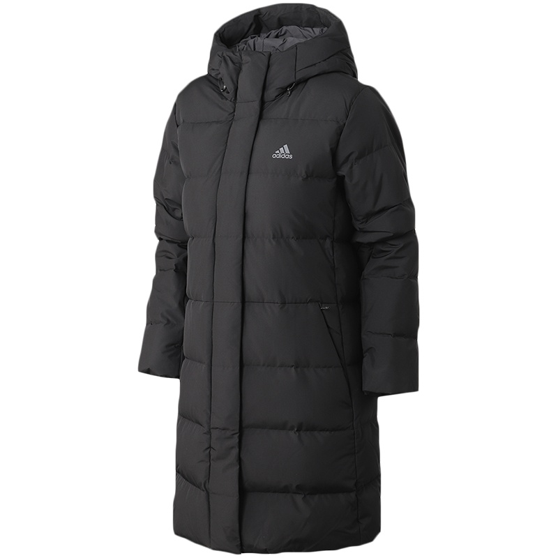 阿迪达斯女服羽绒服连帽保暖户外长款休闲运动服GE9991