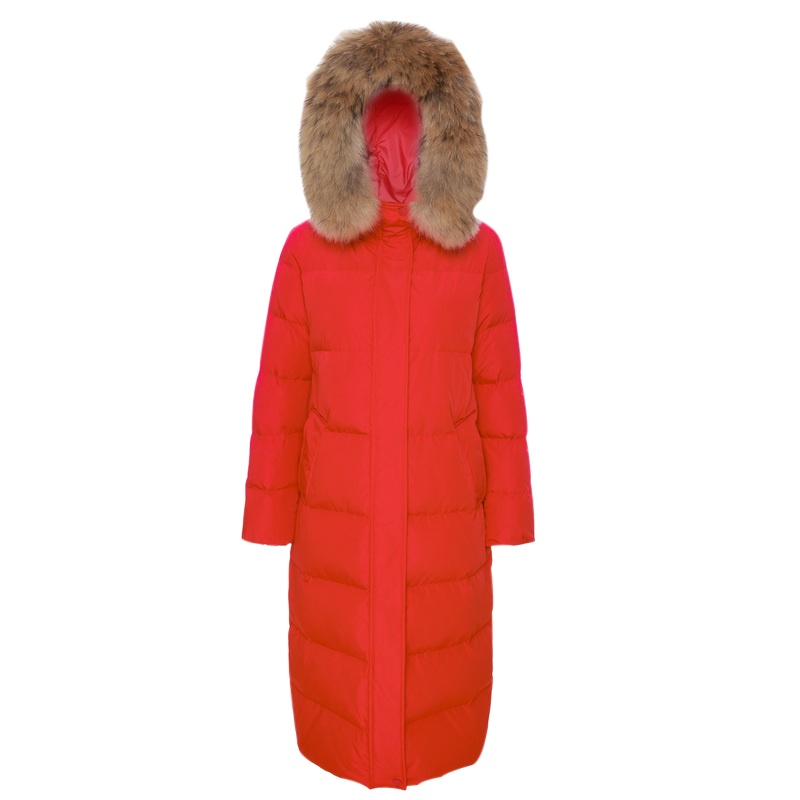 高梵羽绒服女长款过膝2019新款经典款毛领修身显瘦保暖冬季外套女