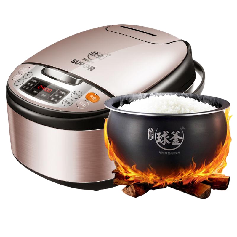 电饭煲4L电饭锅家用智能预约定时多功能 4升球釜摩卡金