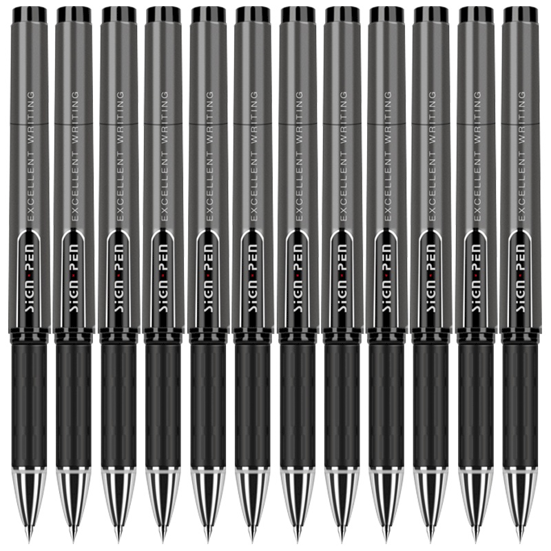 得力(deli)S73黑色办公中性笔1.0mm 12支/盒碳素水笔 黑色水笔 签字笔 黑笔 财务用笔 水性笔