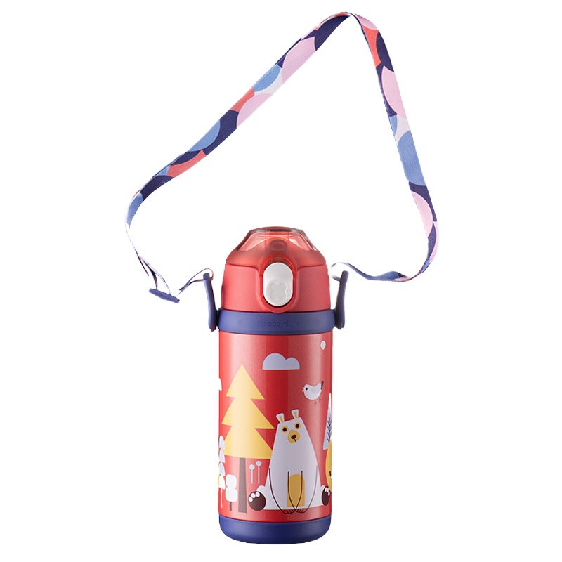 babycare儿童保温杯带吸管防摔外出携带宝宝喝水杯子婴儿保温水壶 保温用品 纳瓦克森林 350ml