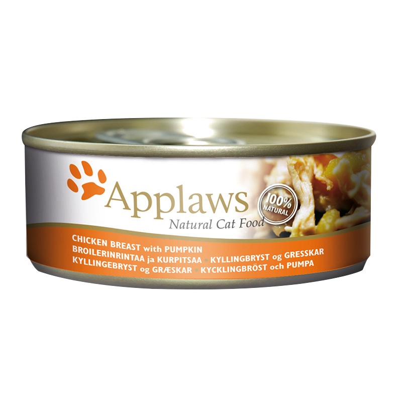 爱普士猫罐头 英国Applaws 猫用鸡肉南瓜口味猫咪营养湿粮零食罐头 156g