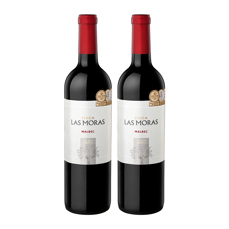 阿根廷原瓶进口葡萄酒 罗斯摩萨马尔贝克 干红葡萄酒 Las Moras 双支装750ml*2