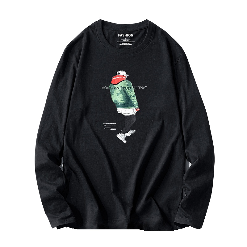 绅士空间2021夏季青年大码男士T恤韩版宽松圆领短袖打底衫印花纯棉t恤上衣男JC.T337