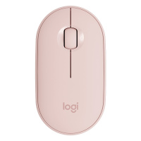 罗技（Logitech）Pebble鹅卵石轻薄型无线蓝牙静音鼠标光电蓝牙台式机笔记本电脑家用商务办公苹果MAC 粉色