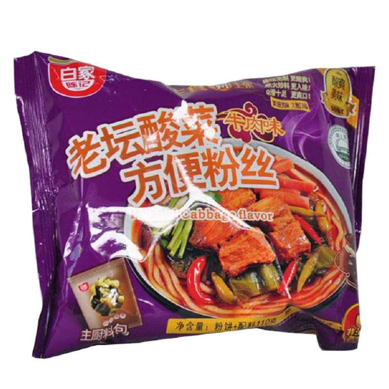 白家老坛酸菜方便粉丝110g/袋