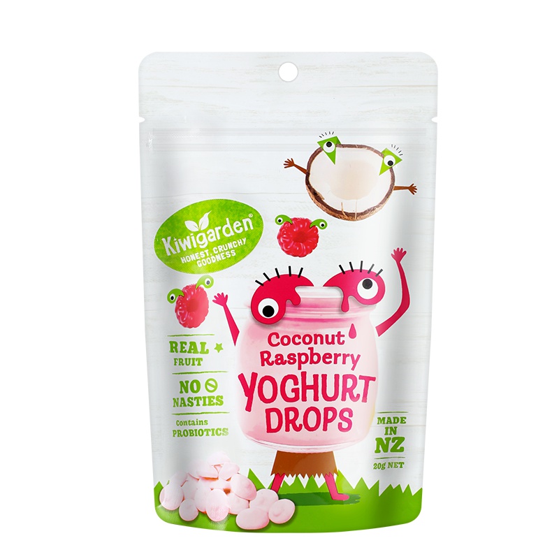 Kiwigarden椰奶覆盆子酸奶溶豆 3段 20g/袋装 宝宝零食点心 原装进口 1岁以上