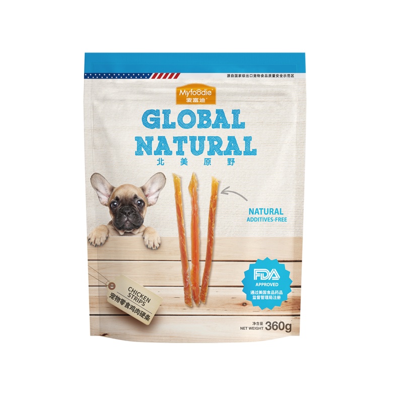 麦富迪宠物零食狗零食肉干零食北美原野鸡肉硬条360g*2磨牙解馋