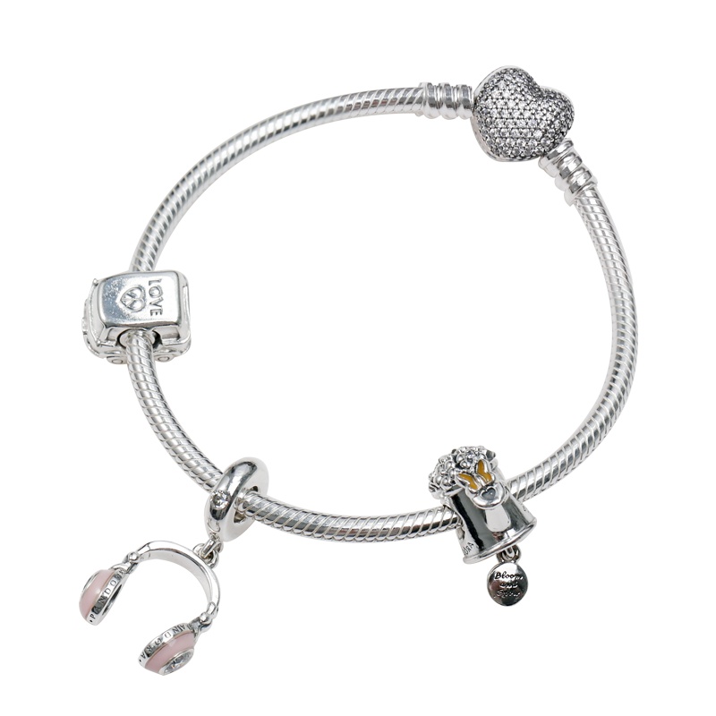 PANDORA 潘多拉 女款 暖心萌物花丛盛放手链 DIY套装