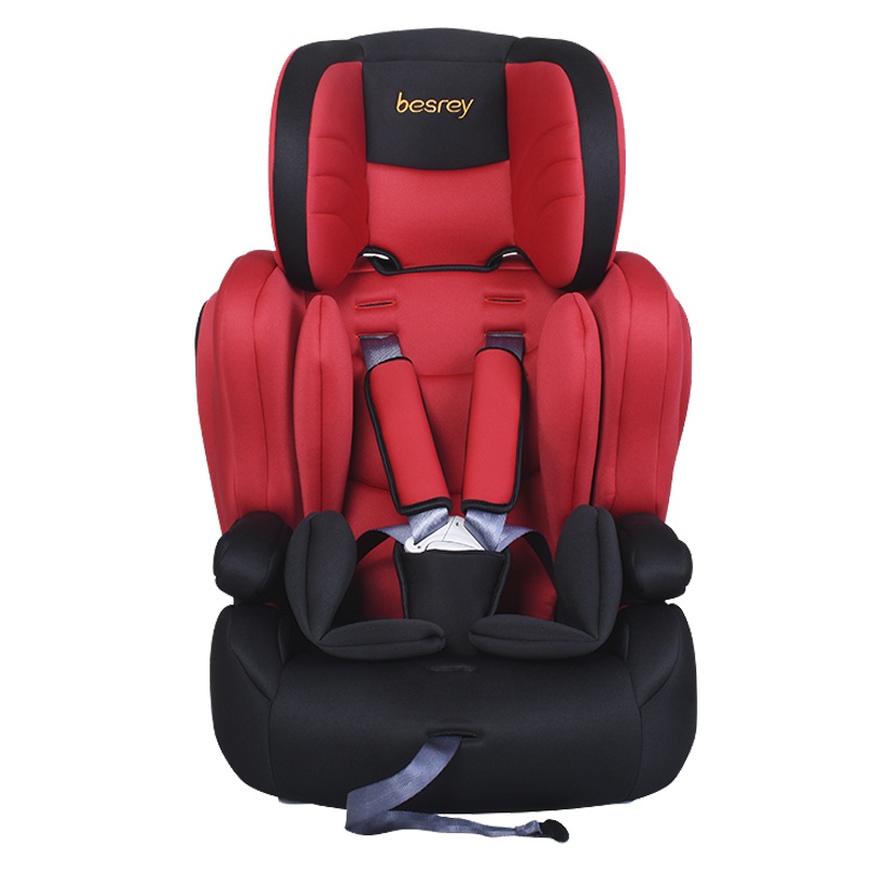 德国besrey儿童安全座椅9个月-12岁 isofix硬接口汽车安全座椅 BY1512 朝阳红