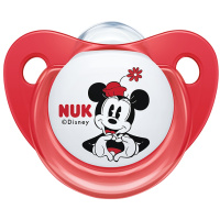 NUK安抚奶嘴NUK迪士尼系列米奇安睡型硅胶安抚奶嘴0-6月(图案随机)