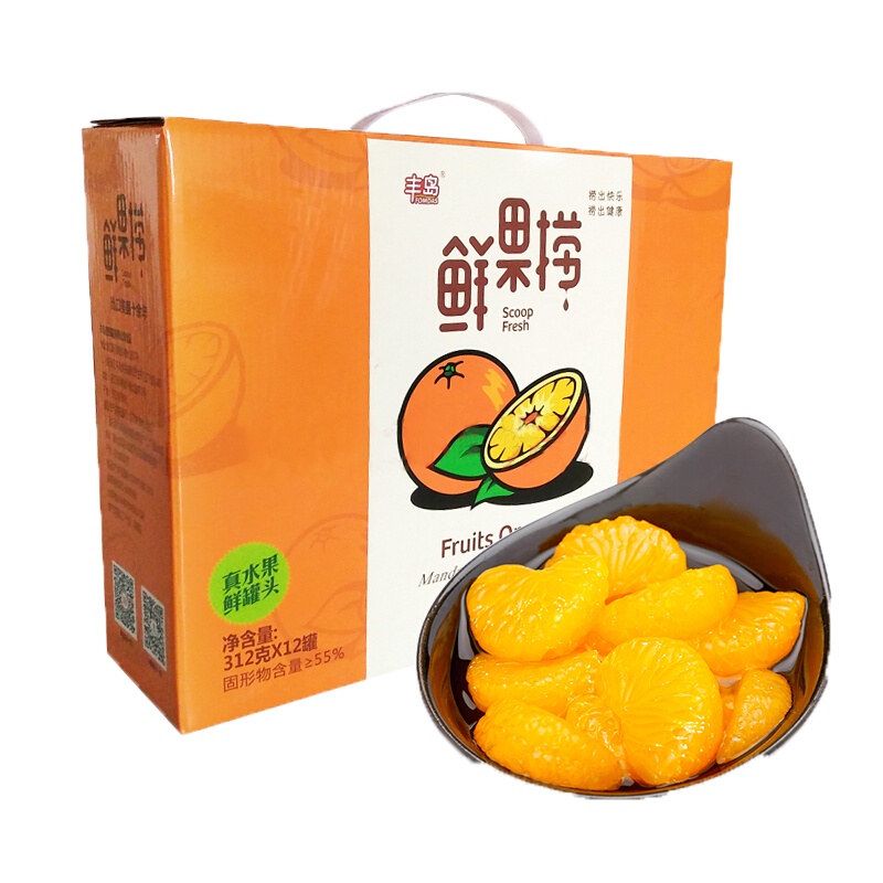 丰岛(fomdas) 丰岛鲜果捞 黄桃水果罐头312g*6罐/箱 开罐即食休闲零食