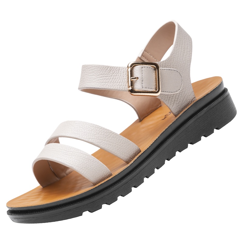 奥康凉鞋女夏季休闲平底鞋青年孕妇软底坡跟舒适透气女鞋