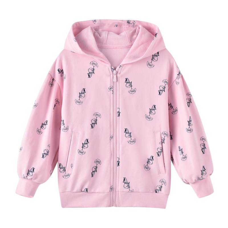 铅笔俱乐部童装2020秋季女童针织外套可爱洋气连帽儿童宝宝上衣