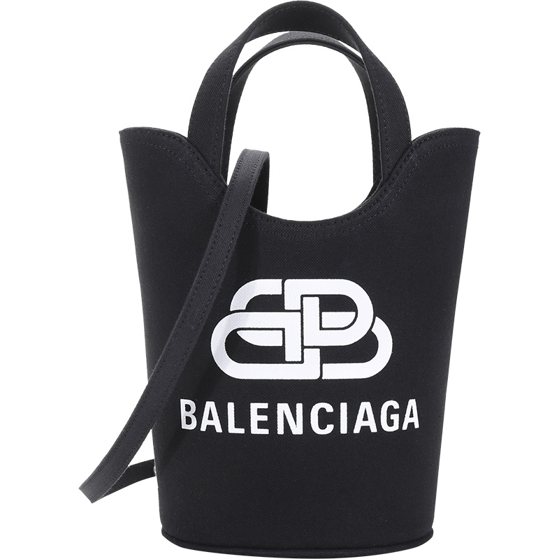 巴黎世家 BALENCIAGA 女士织物手提单肩斜挎包水桶包XS号 619979 2HH13