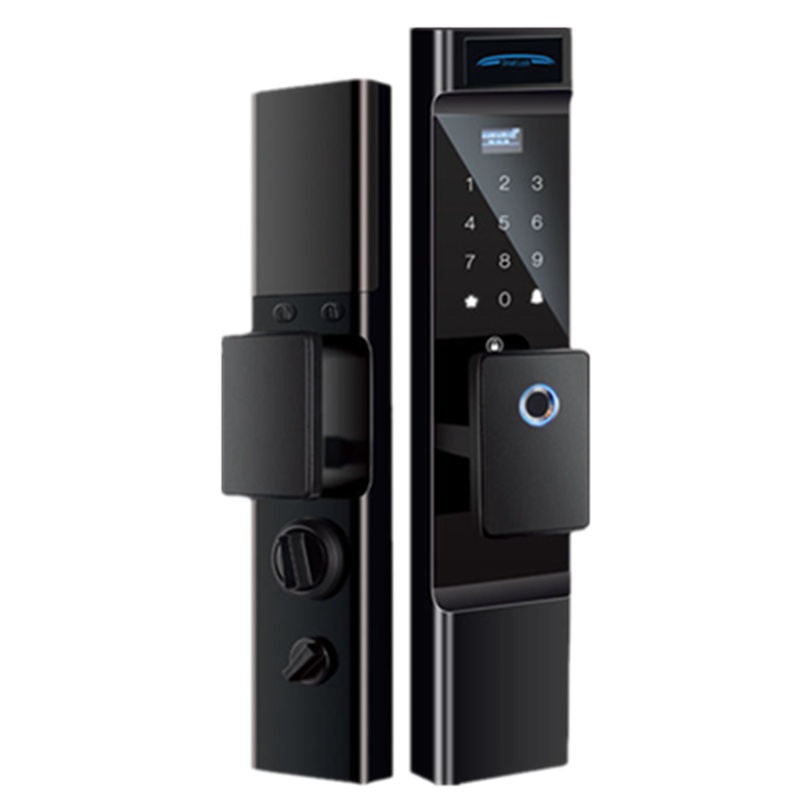 全自动指纹锁家用智能锁密码锁防盗门大门酒店民宿远程APP磁卡锁 宝石黑