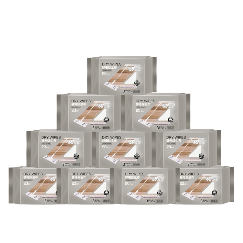 卫朴 静电除尘纸 清洁吸尘干巾 可配合懒人拖把使用 毛发有效吸附 5包