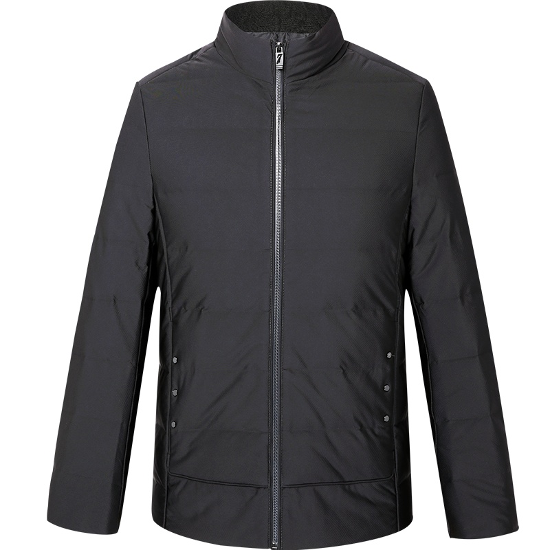 HODO红豆男装 冬季男士羽绒服休闲简约立领舒适微弹保暖鸭绒羽绒外套男