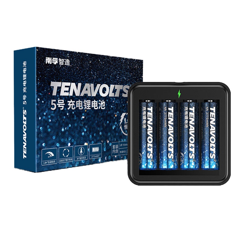 南孚(NANFU)5号充电锂电池4粒套装 充电电池 1.5V恒压快充 TENAVOLTS 适用闪光灯/游戏手柄