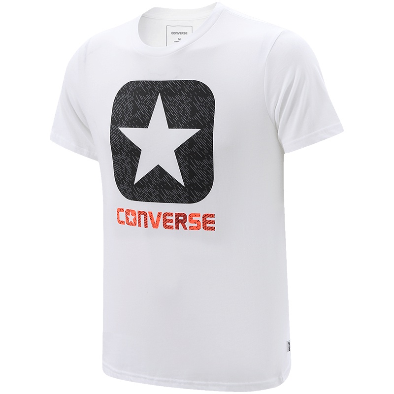 【自营】Converse匡威男装透气图案圆领运动休闲短袖T恤10003677 L 10003677-A01白色