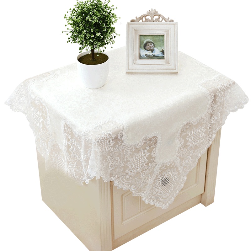 欧式蕾丝防尘罩冰箱洗衣机床头柜盖布多用巾盖巾小桌布布艺方巾