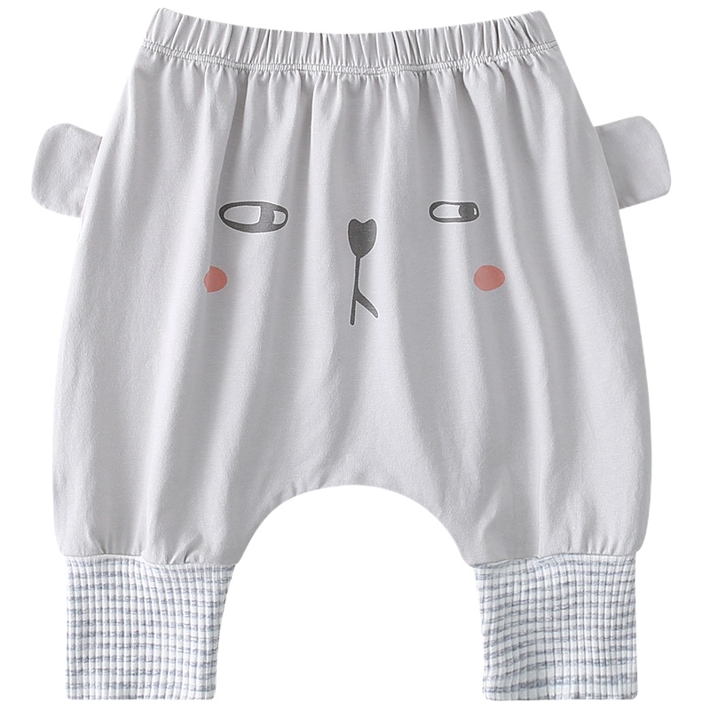 皮偌乔宝宝裤子洋气新生婴儿哈伦裤宽松春秋儿童休闲裤子外穿薄款