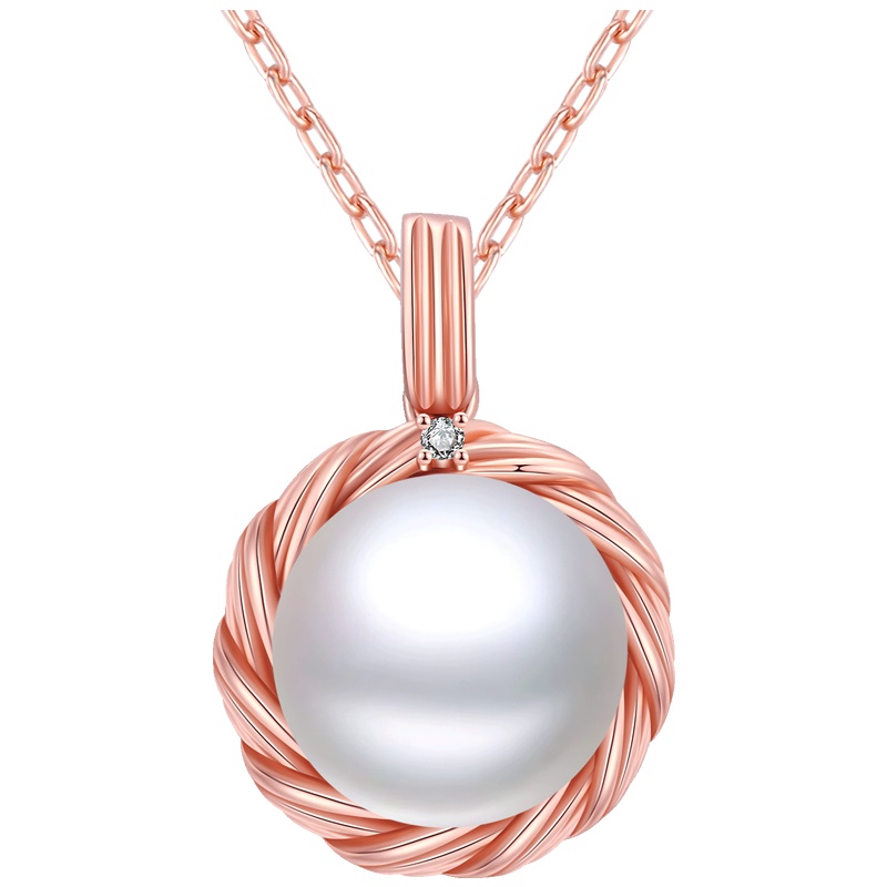 佰色传情纯银项链淡水珍珠吊坠女小众锁骨链森系网红简约气质