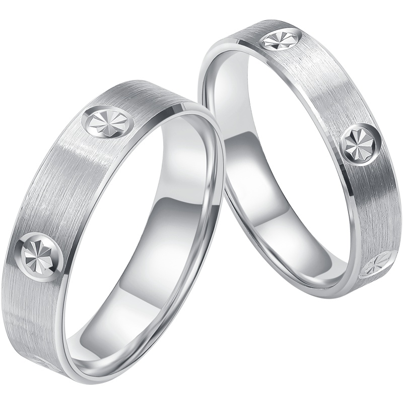 周大生正品铂金情侣戒指 恒久闪亮