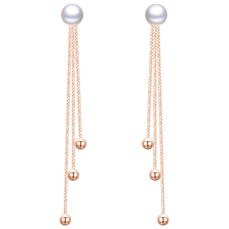 佰色传情珍珠耳环女纯银2019新款潮长款流苏气质耳线高级感