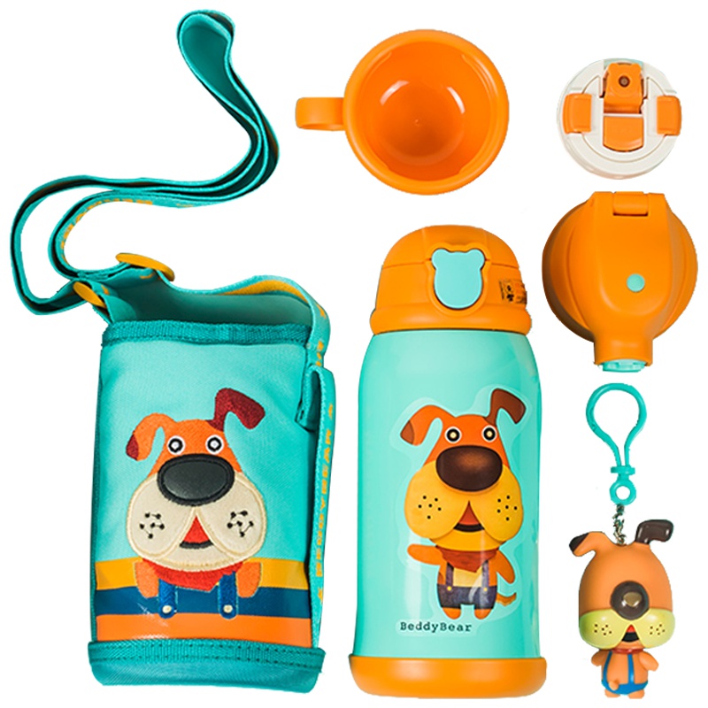 杯具熊(beddybear)韩国儿童保温杯带吸管直饮两用儿童水杯保温男女学生水壶生肖系列