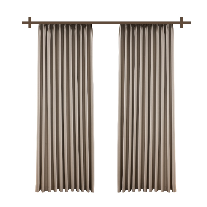 英仑风情 遮光窗帘北欧布拉格肌理简约现代高精密缎面挂钩窗帘降噪打孔窗帘飘窗客厅帘子遮阳布纯色加厚轻奢卧室挂钩窗帘