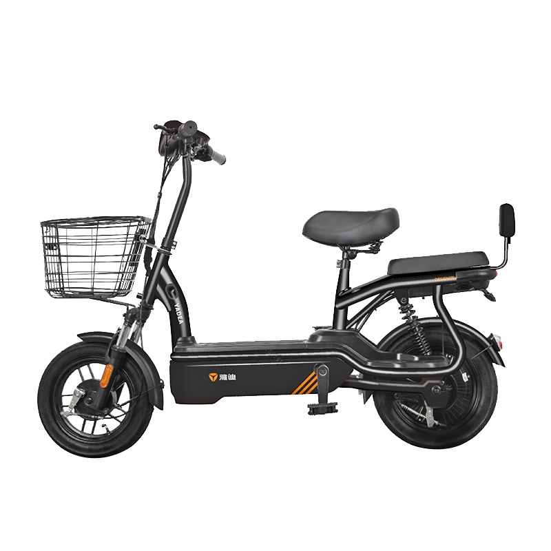 雅迪新国标新款尚程锂电版可提取锂电池电动车48V加长代步电动自行车电瓶车电动自行车助力车 48V24AH锂电[黑色]