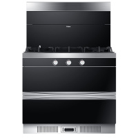 海尔(Haier) 集成灶 J90HA 厨房一体灶 西式三头灶家用一体机侧吸下排式抽烟机灶具 保洁消毒柜套餐 天然气