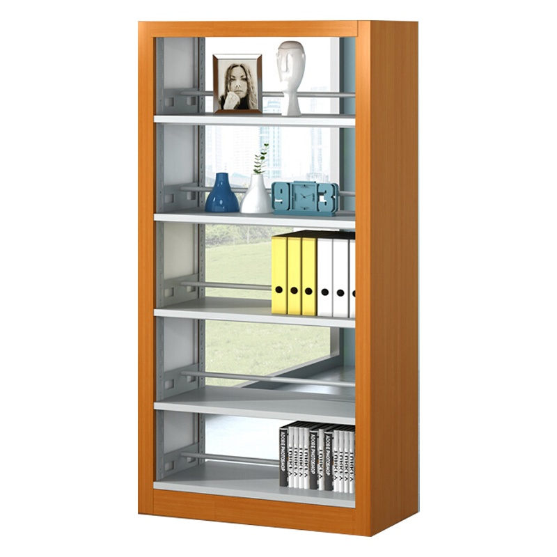 欧宝美 图书馆书架钢制双面书架书店书架学校阅览室书架 双面书架