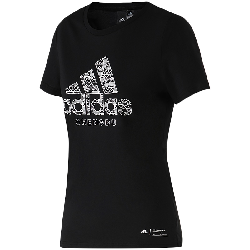 【自营】阿迪达斯女服短袖T恤圆领休闲运动服DY8754