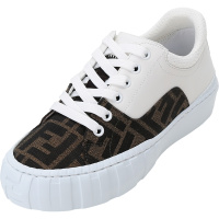 FENDI 女士 涂层织物配皮系带休闲运动鞋板鞋 8E8109 AF5C