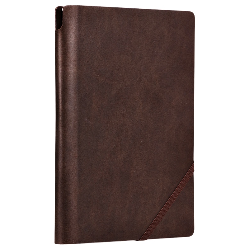 得力 25K120张厚商务笔记本 斜绑带复古记事本 22259 棕色 6本装