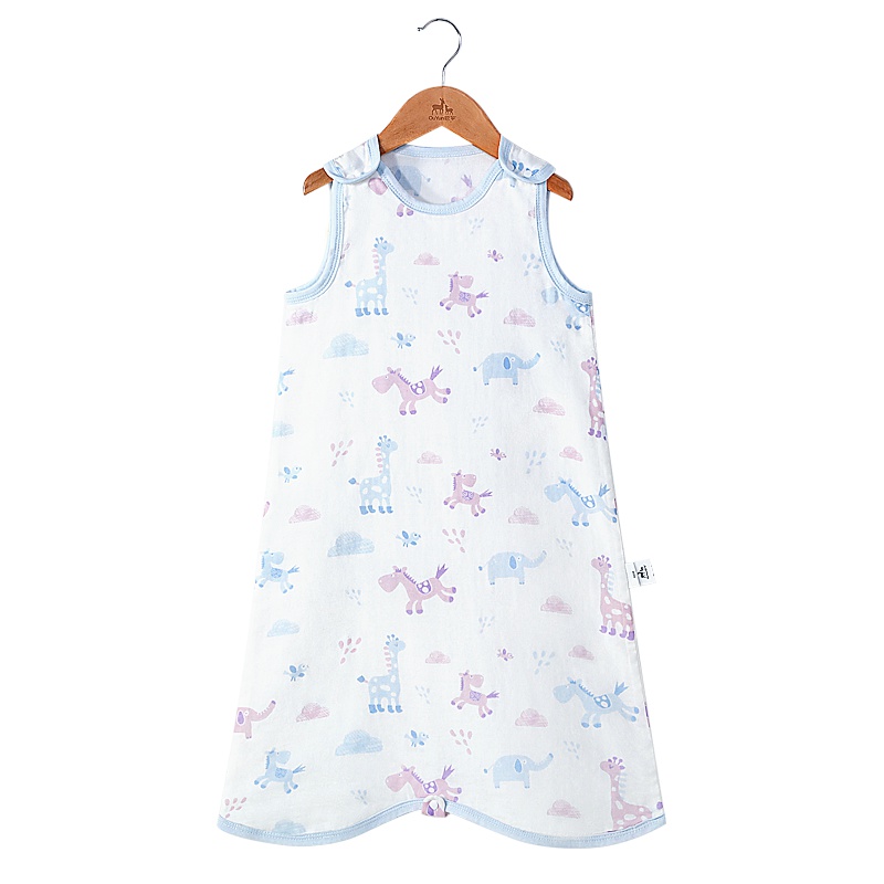 欧孕婴儿背心睡袋宝宝纱布薄款防踢被儿童夏季小孩幼儿春秋新生儿