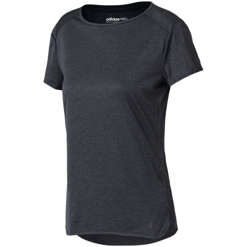 【自营】adidas阿迪达斯女子短袖T恤跑步透气休闲运动服CW3312 L CW3312黑+染色麻灰