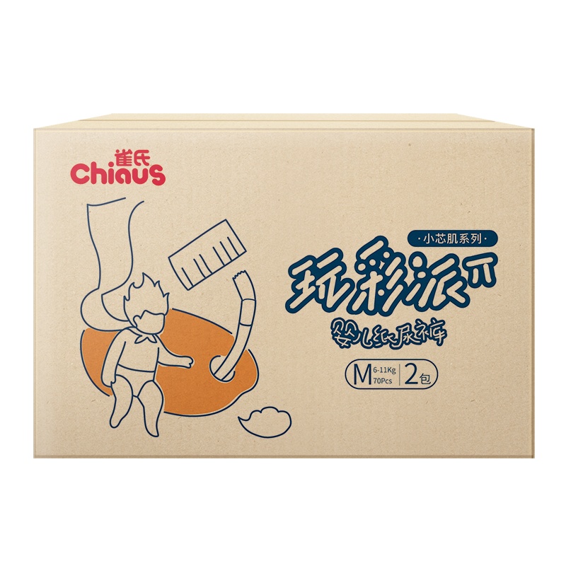 雀氏(Chiaus)玩彩派小芯肌纸尿裤-S164 婴儿尿不湿轻薄透气尿裤(4kg-8kg)