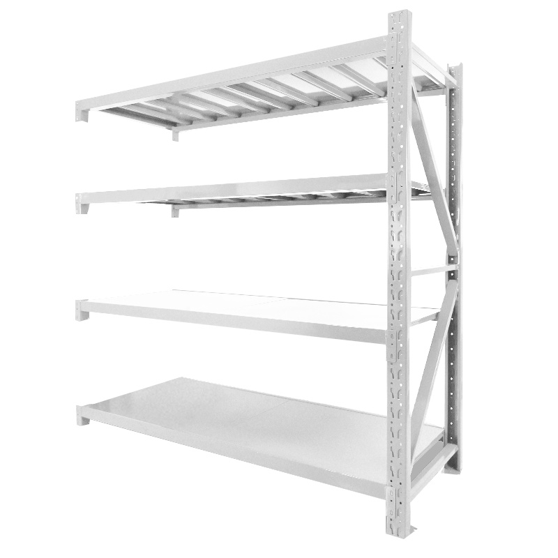 皇球货架仓库仓储家用加厚置物架展示储物多层承重落地重型铁架子 白色副架
