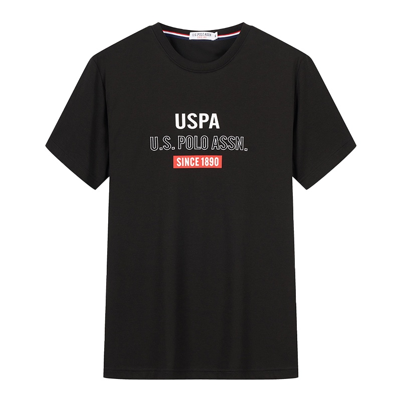 USPOLO ASSN 2021新款短袖男士t恤潮牌时尚英文字母印花百搭休闲宽松上衣