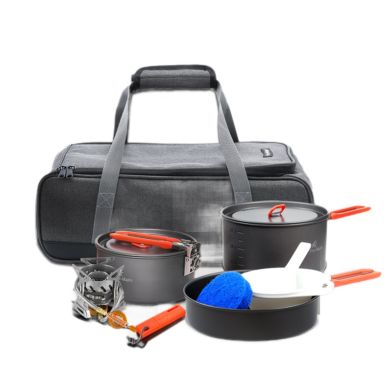 火枫 家庭野餐套装自驾游亲子户外防风炉头套锅3-4人便携野炊装备