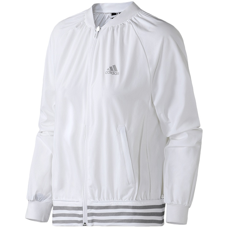 【自营】adidas阿迪达斯女子外套夹克飞行领休闲运动服DM5296 L DM5296白
